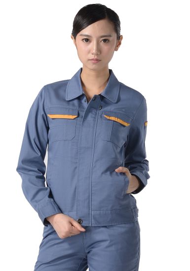 灰藍(lán)色紗卡滌棉長(zhǎng)袖工作服