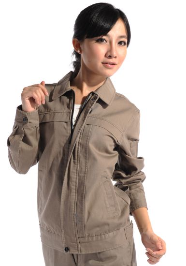 駝色長(zhǎng)袖純棉工作服