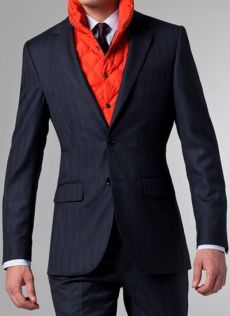 男士藏青色條紋商務(wù)西服